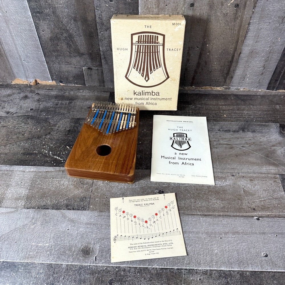 Vtg Hugh Tracey Wooden Kalimba Made South Africa 17 Tone Note Key Musical 1966